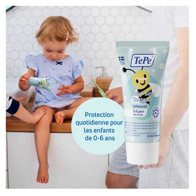 TePe Daily Baby Dentifrice Quotidien Non Aromatisé 0-6 ans 50 ml