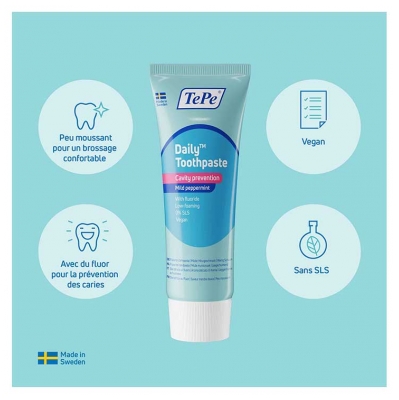 TePe Daily Dentifrice Quotidien Menthe Douce 75 ml