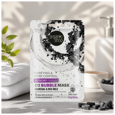 Organic Shop Sunday Essence Zuiverend & Poriënverkleinend Schuimmasker