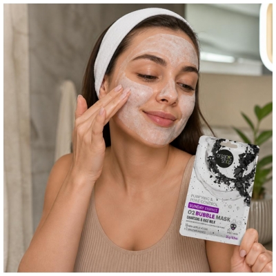 Organic Shop Sunday Essence Zuiverend & Poriënverkleinend Schuimmasker