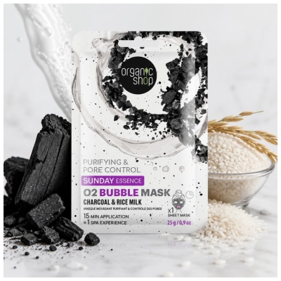 Organic Shop Sunday Essence Zuiverend & Poriënverkleinend Schuimmasker