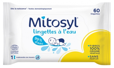 Mitosyl Lingettes à l'Eau 60 Lingettes