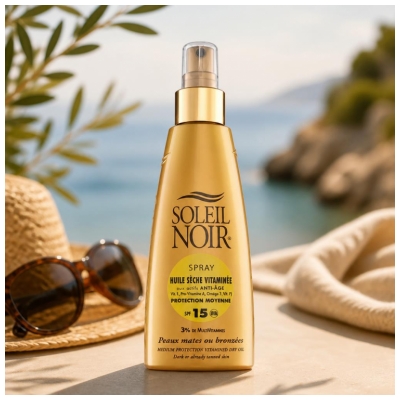 Soleil Noir Huile Sèche Vitaminée SPF15 Spray 150 ml