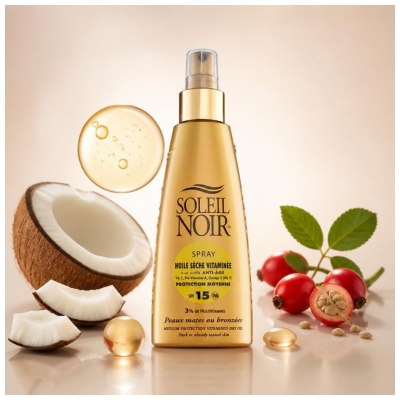 Soleil Noir Huile Sèche Vitaminée SPF15 Spray 150 ml