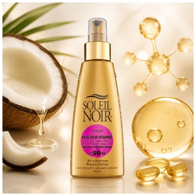 Soleil Noir Vitaminizēta Sausa Eļļa SPF50 Aerosols 150 ml