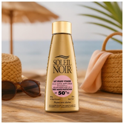 Soleil Noir Vitaminuotas Sausų Pieno Itin Aukštos Apsaugos SPF50+ 150 ml