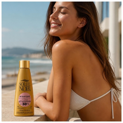 Soleil Noir Vitaminuotas Sausų Pieno Itin Aukštos Apsaugos SPF50+ 150 ml