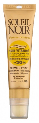 Soleil Noir Vitamined Care Cream SPF20 20ml + Stick SPF30 2g