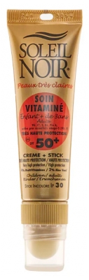 Soleil Noir Adultes et Enfants Soin Vitaminé Crème SPF50 20 ml + Stick SPF30 2 g