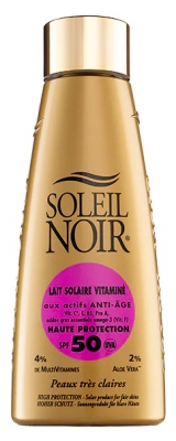 Soleil Noir Lait Solaire Vitaminé Haute Protection SPF50 150 ml