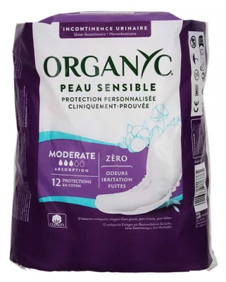 Organyc Incontinence Urinaire Normal 12 Serviettes Bio