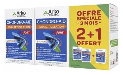 Arkopharma Chondro-Aid 100% Articulation Fort Lot de 3 x 60 Gélules