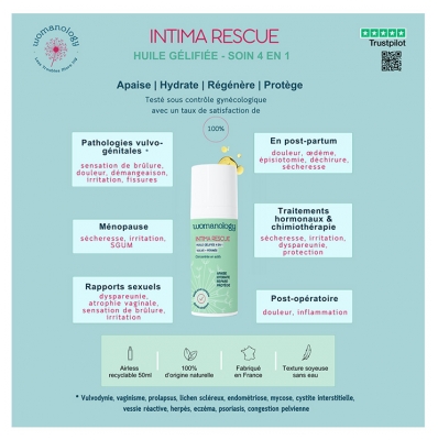 Womanology Intima Rescue Huile Gélifiée 4en1 Vulve + Périnée 50 ml