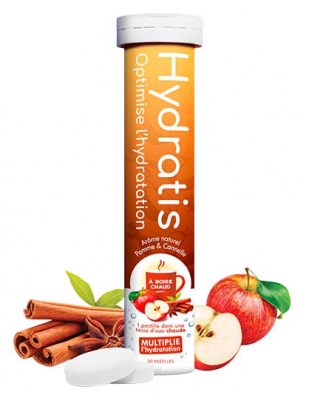 Hydratis Solution d'Hydratation Chaude 20 Comprimés Effervescents - Goût : Pomme Cannelle