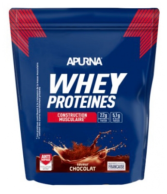 Apurna Whey Protéines Construction Musculaire 720 g - Saveur : Chocolat