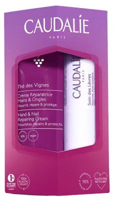 Caudalie Duo Krema za roke in nohte The Des Vignes 30 ml + Nega za ustnice 4,5 g