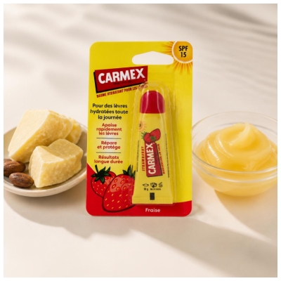 Carmex Bálsamo Labial Hidratante Fresa SPF15 Tubo 10 g