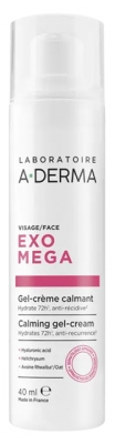 A-DERMA Exomega Control Gel-Crème Calmant Visage 40 ml
