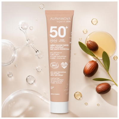 Alphanova Sun Crème Solaire Teinté Dorée SPF50+ Bio 40 g