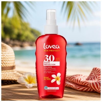 Lovea Trockenöl Monoï de Tahiti Hoher Schutz SPF30 150 ml