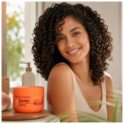 Lovea Hair Food 3in1 Masker Krullen Mangoboter & Aminoacid 390 ml