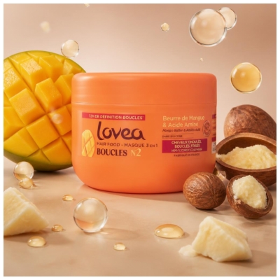 Lovea Hair Food 3in1 Masker Krullen Mangoboter & Aminoacid 390 ml