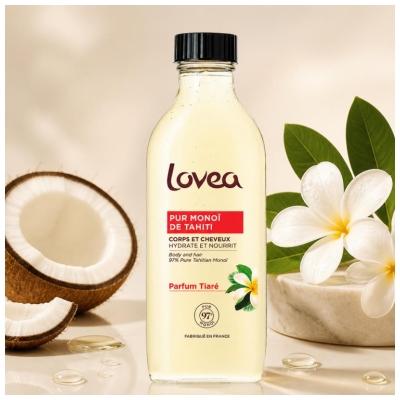 Lovea Pur Monoï de Tahiti Tiaré Corps et Cheveux 100 ml