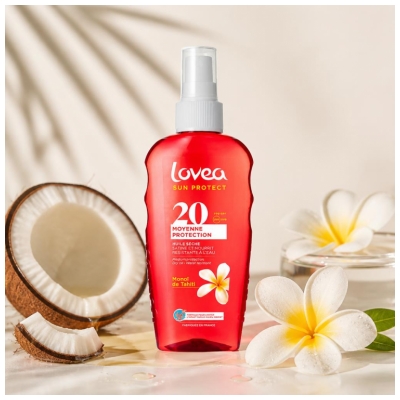 Lovea Droge Olie Monoï de Tahiti Gemiddelde Bescherming SPF20 150 ml