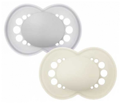 MAM 2 Sucettes Original Tendance 6 Mois et + - Couleur : Gris et Beige