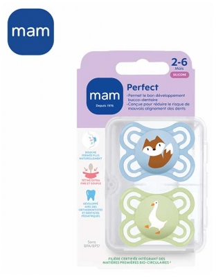 MAM 2 Succhietti Perfect 2-6 Mesi - Modello: Volpe e oca