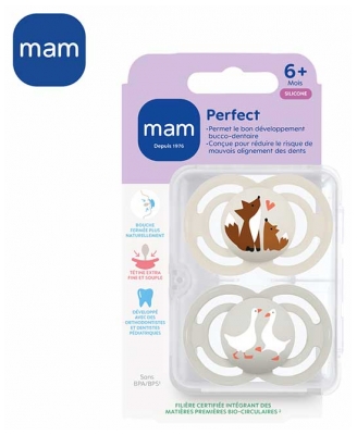 MAM 2 Succhietti Perfect Animali 6 Mesi e + - Modello: Pecore e colombe