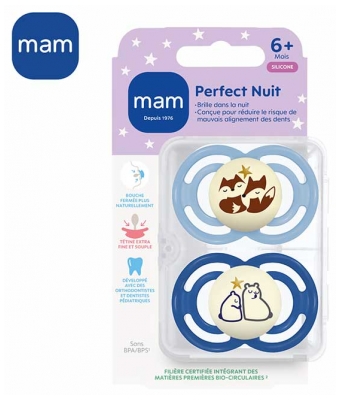 MAM 2 Succhietti Perfect Notte 6 Mesi e + - Modello: Volpi e orsi
