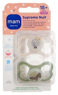 MAM 2 Succhietti Supreme Notte 18 Mesi e + - Colore: Pecore e cavalli