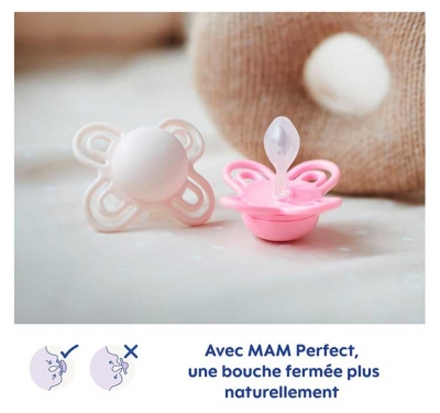 MAM 2 Sucettes Perfect Tendance 18 Mois et + - Couleur : Bleu