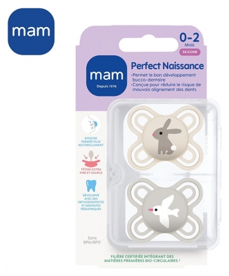 MAM 2 Sucettes Perfect 0-2 Mois