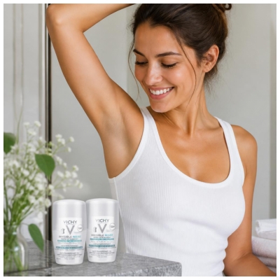 Vichy Deodorant Invisible Resist Dermo-Detranspirant 72H Roll-On 2er Pack x 50 ml