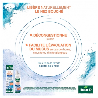Humer Nez Bouché Hypertonique Dès 3 Mois 50 ml
