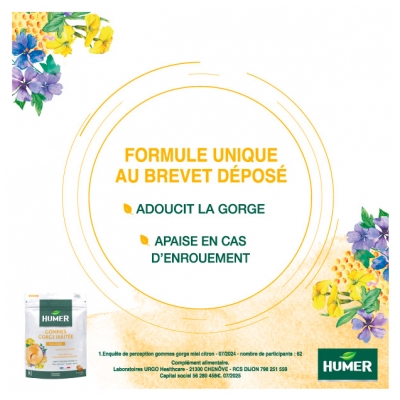 Humer Gommes Gorge Irritée Miel Citron 30 Gommes