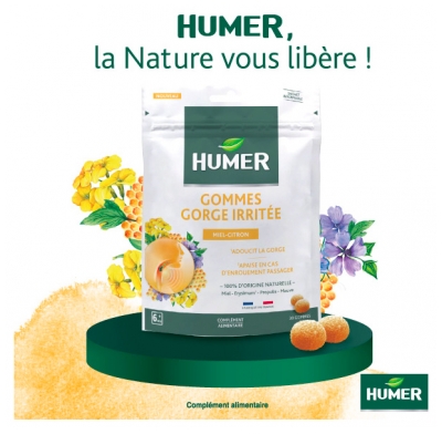 Humer Gommes Gorge Irritée Miel Citron 30 Gommes