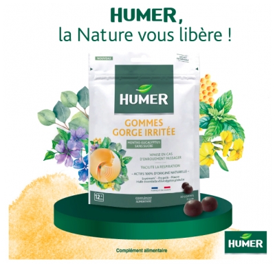 Humer Gommes Gorge Irritée Menthe Eucalyptus 30 Gommes