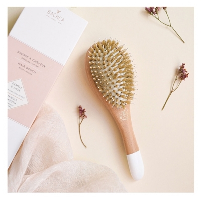 Bachca Brosse en Bois Sanglier Nylon Grand Modèle