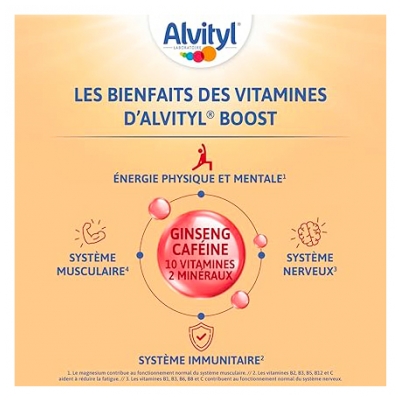 Alvityl Boost Ginseng et Caféine 20 Comprimés Effervescents