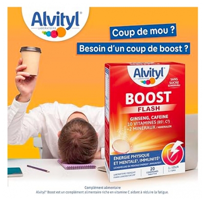 Alvityl Boost Ginseng et Caféine 20 Comprimés Effervescents