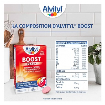 Alvityl Boost Ginseng et Caféine 20 Comprimés Effervescents