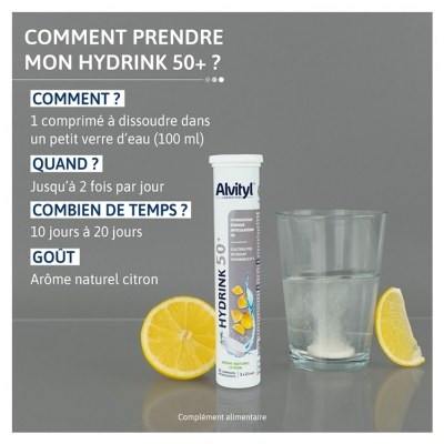 Alvityl Hydrink 50+ 20 Comprimés Effervescents