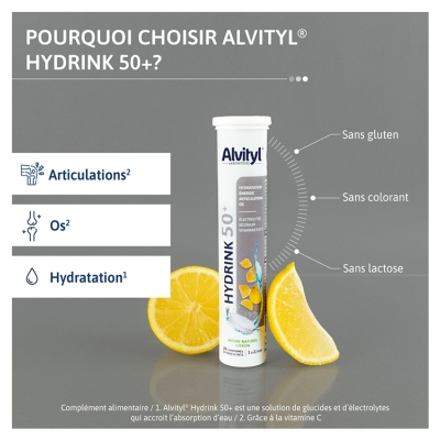 Alvityl Hydrink 50+ 20 Comprimés Effervescents