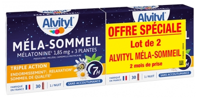 Alvityl Méla-Sommeil Nuit Lot de 2 x 30 Gélules