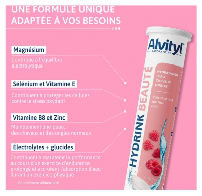 Alvityl Hydrink Beauté 20 Comprimés Effervescents