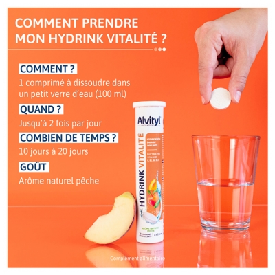 Alvityl Hydrink Vitalité 20 Comprimés Effervescents