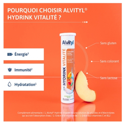 Alvityl Hydrink Vitalité 20 Comprimés Effervescents
